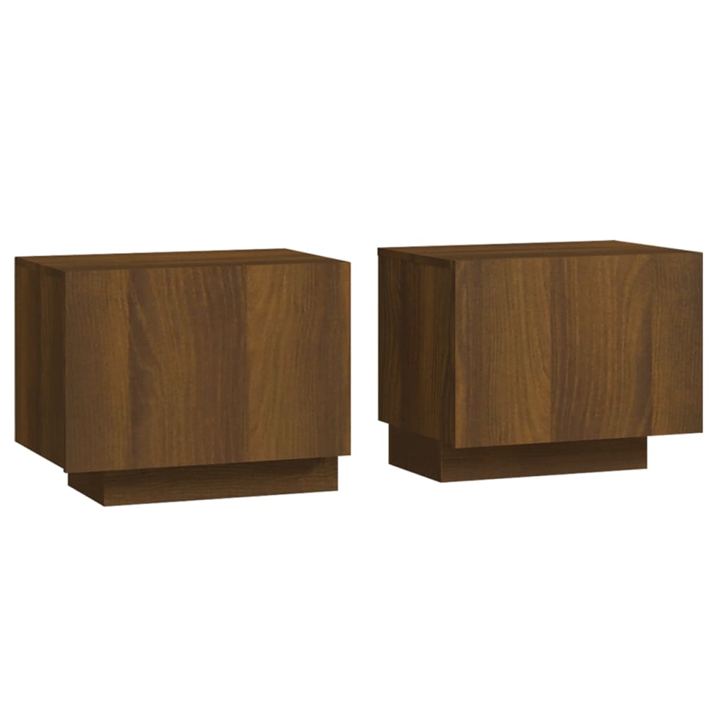 Bedside Cabinet Brown Oak 100x35x40 cm Engineered Wood - Newstart Furniture