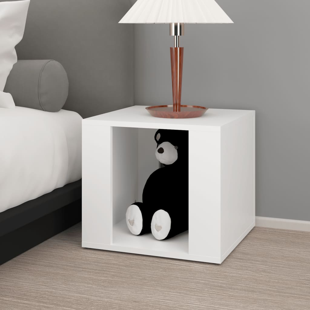 Bedside Table White 41x40x36 cm Engineered Wood - Newstart Furniture
