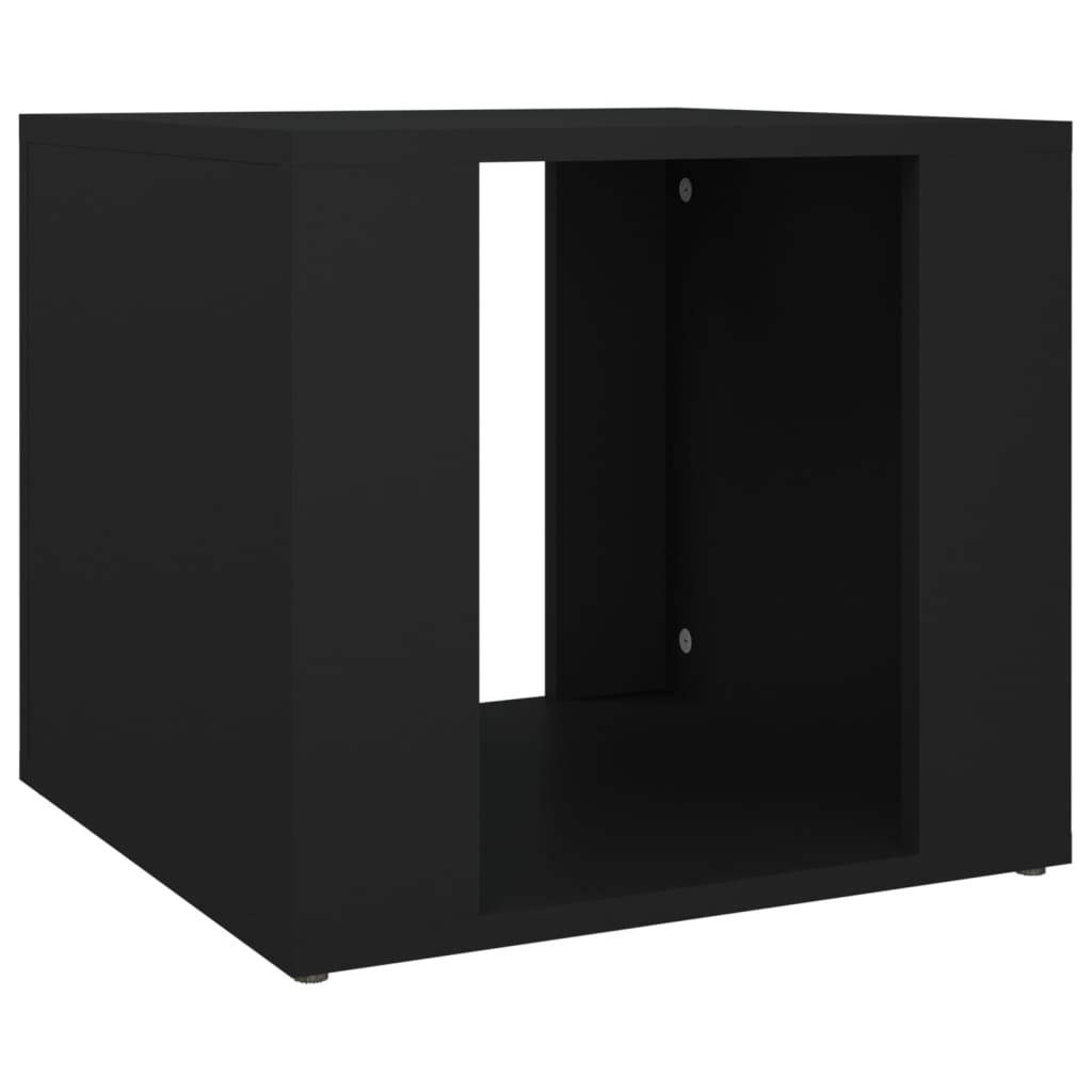 Bedside Table Black 41x40x36 cm Engineered Wood - Newstart Furniture
