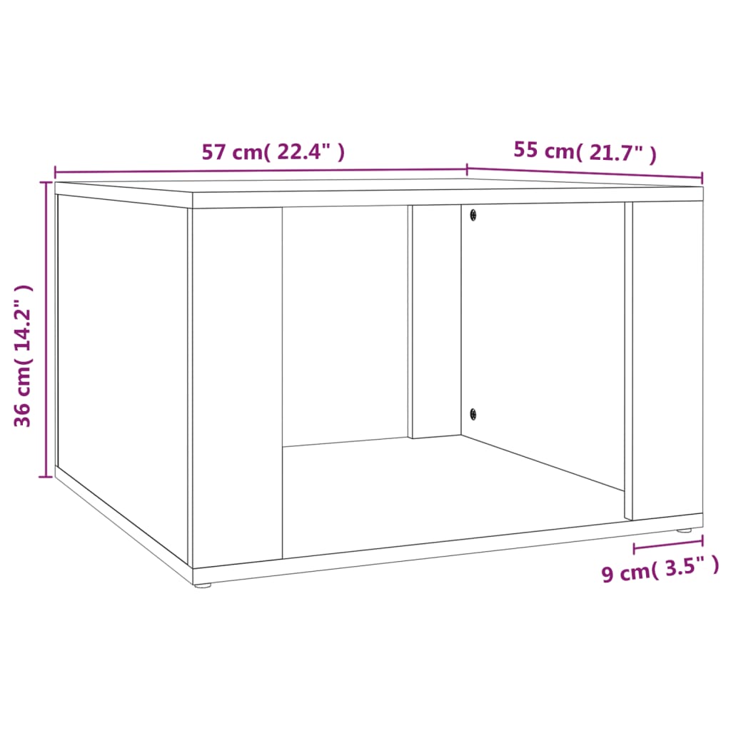 Bedside Table Grey Sonoma 57x55x36 cm Engineered Wood - Newstart Furniture