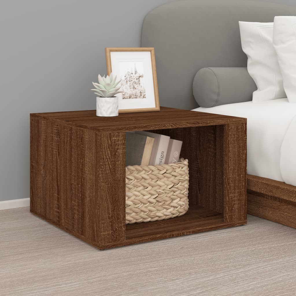 Bedside Table Brown Oak 57x55x36 cm Engineered Wood - Newstart Furniture