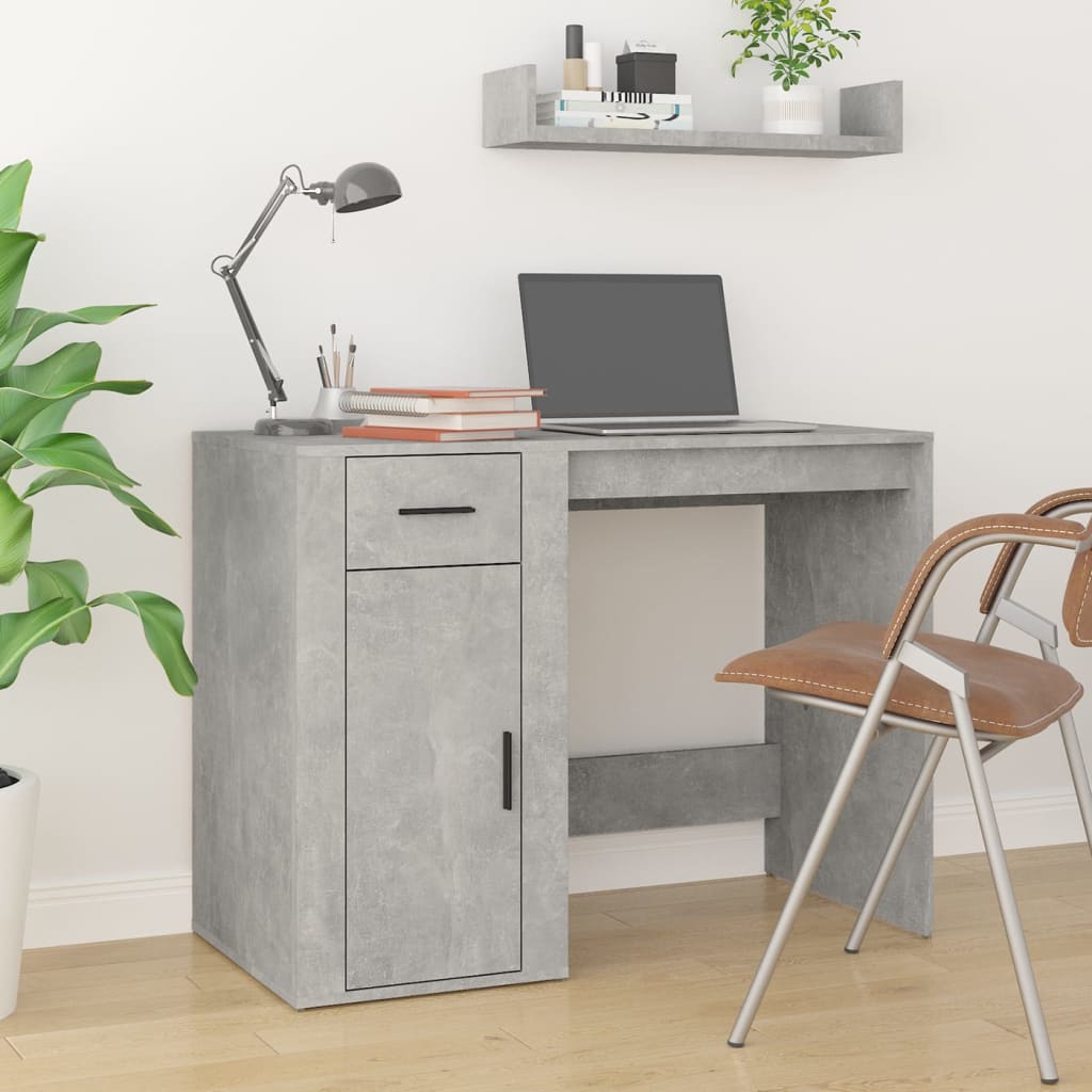 Desk Concrete Grey 100x49x75 cm Engineered Wood - Newstart Furniture