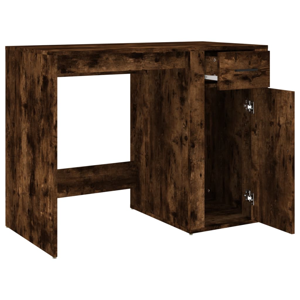 Desk Smoked Oak 100x49x75 cm Engineered Wood - Newstart Furniture