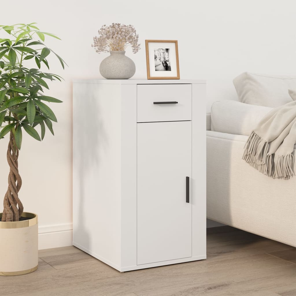 Desk Cabinet White 40x49x75 cm Engineered Wood - Newstart Furniture