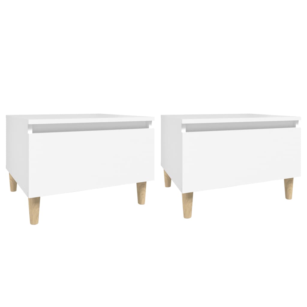 Side Tables 2 pcs White 50x46x35 cm Engineered Wood - Newstart Furniture