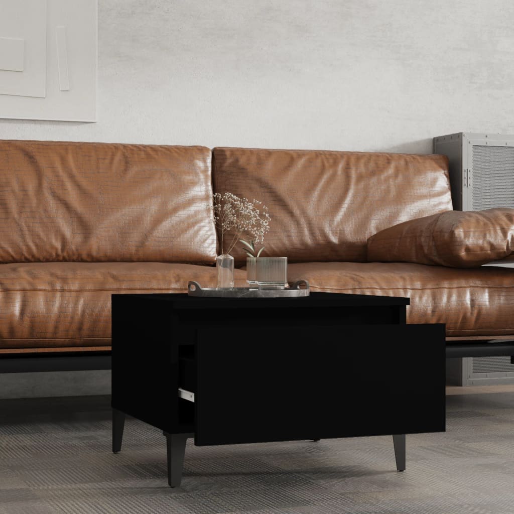 Side Tables 2 pcs Black 50x46x35 cm Engineered Wood - Newstart Furniture