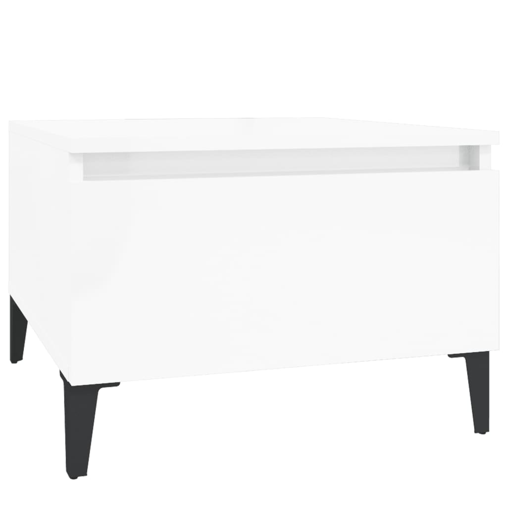 Side Table High Gloss White 50x46x35 cm Engineered Wood - Newstart Furniture