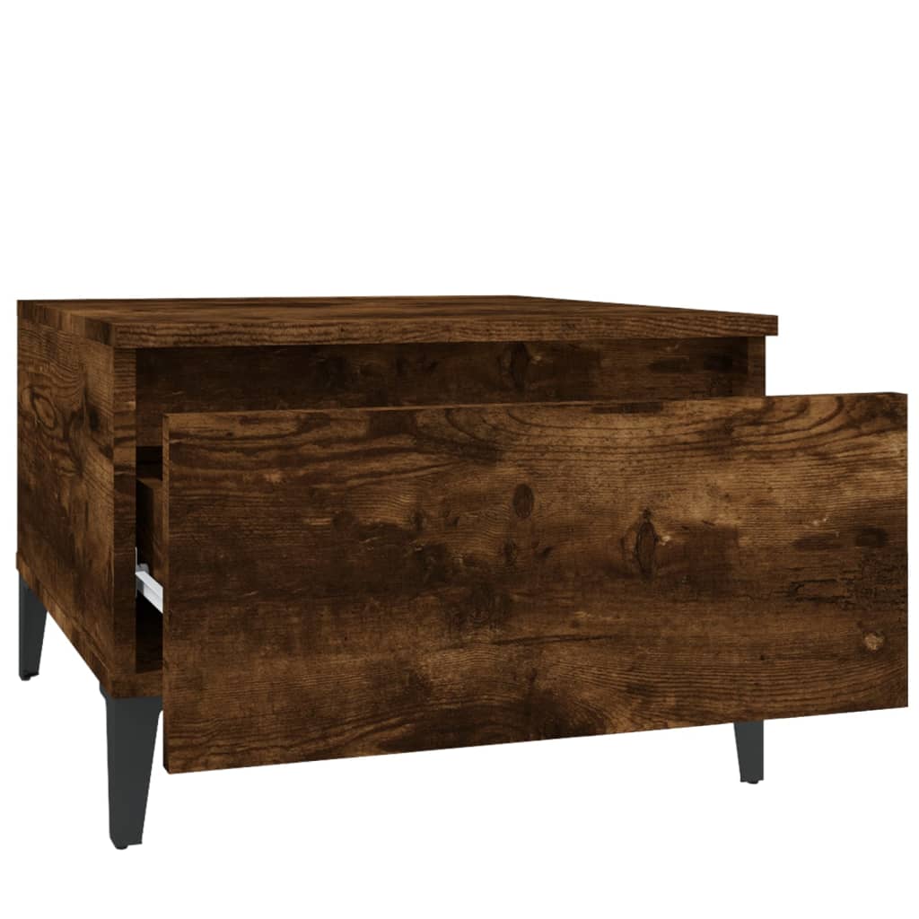 Side Tables 2 pcs Smoked Oak 50x46x35 cm Engineered Wood - Newstart Furniture