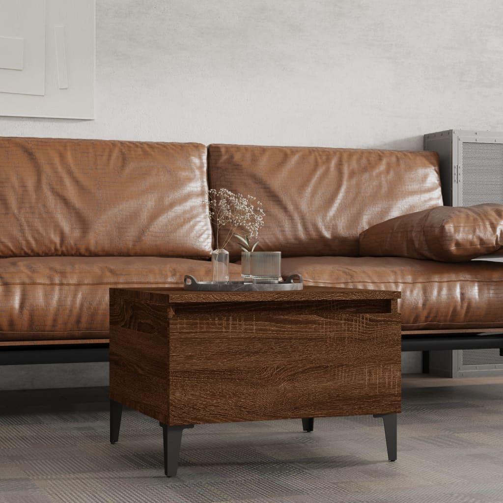 Side Table Brown Oak 50x46x35 cm Engineered Wood - Newstart Furniture