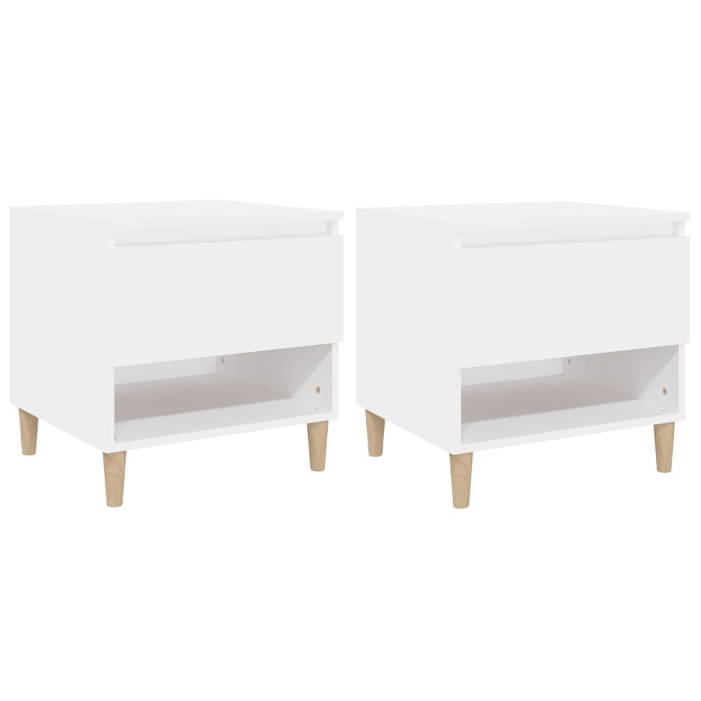 Bedside Tables 2 pcs White 50x46x50 cm Engineered Wood - Newstart Furniture