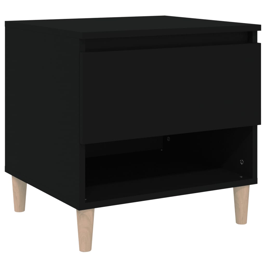Bedside Table Black 50x46x50 cm Engineered Wood - Newstart Furniture
