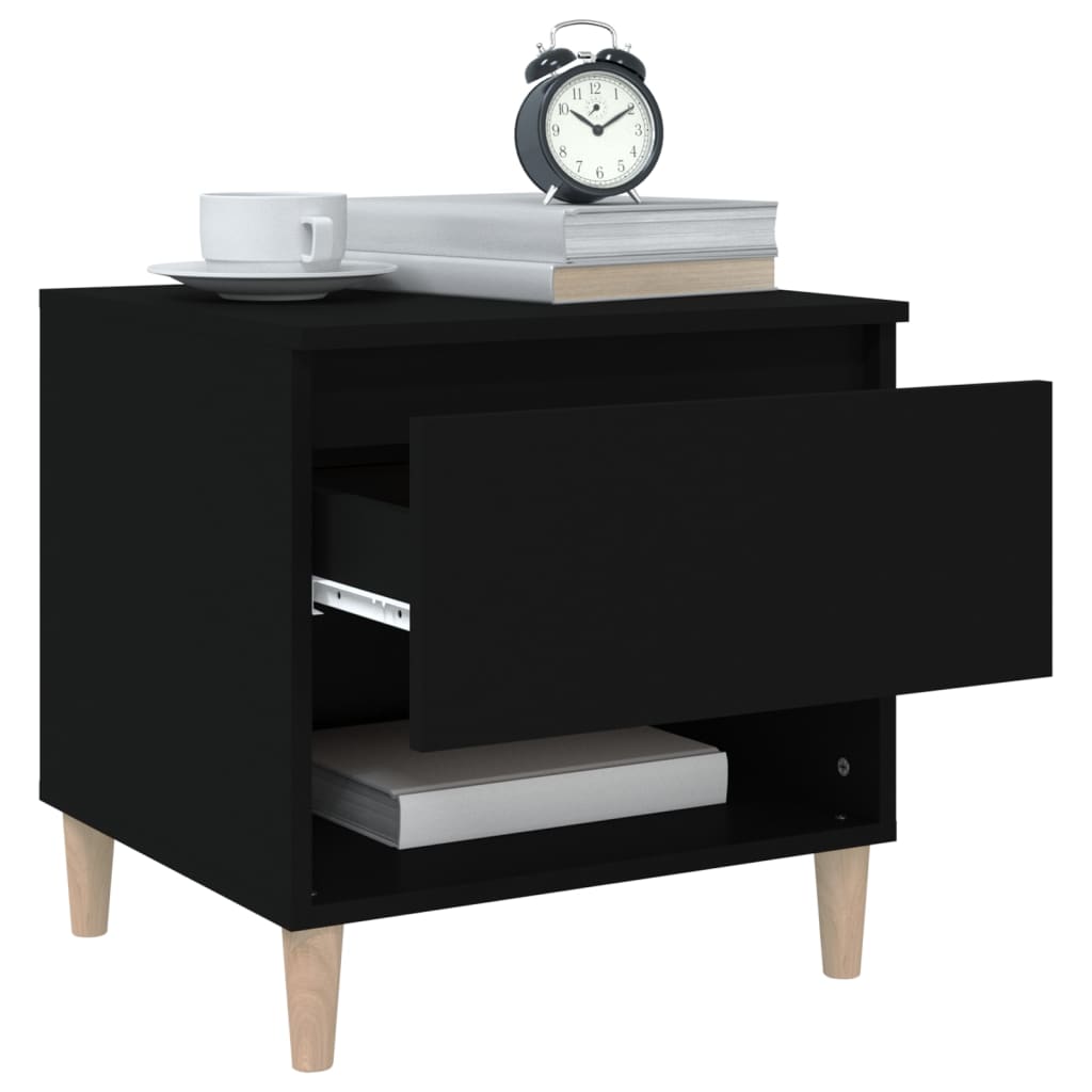 Bedside Tables 2 pcs Black 50x46x50 cm Engineered Wood - Newstart Furniture