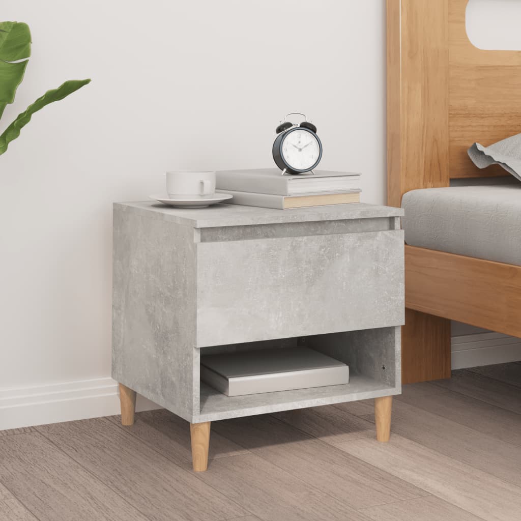 Bedside Table Concrete Grey 50x46x50 cm Engineered Wood - Newstart Furniture