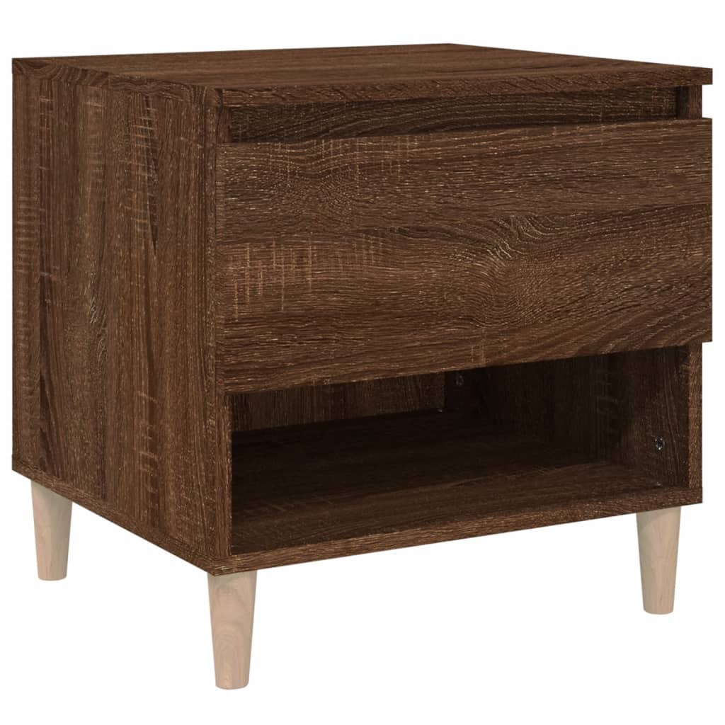 Bedside Table Brown Oak 50x46x50 cm Engineered Wood - Newstart Furniture