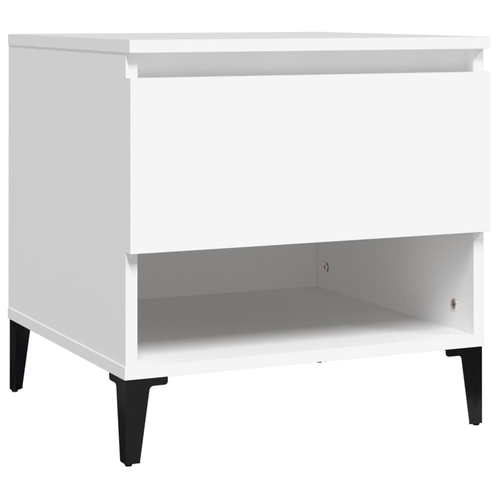Side Table White 50x46x50 cm Engineered Wood - Newstart Furniture