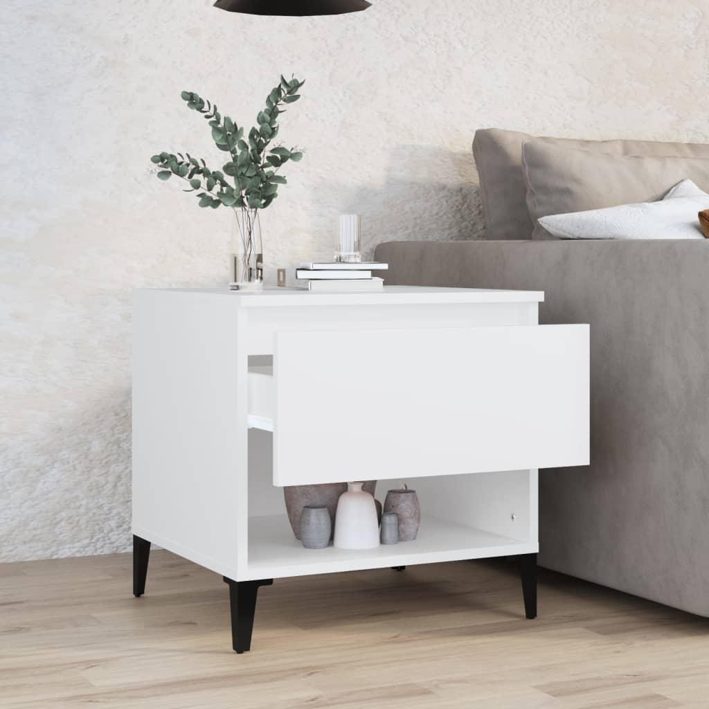 Side Table White 50x46x50 cm Engineered Wood - Newstart Furniture