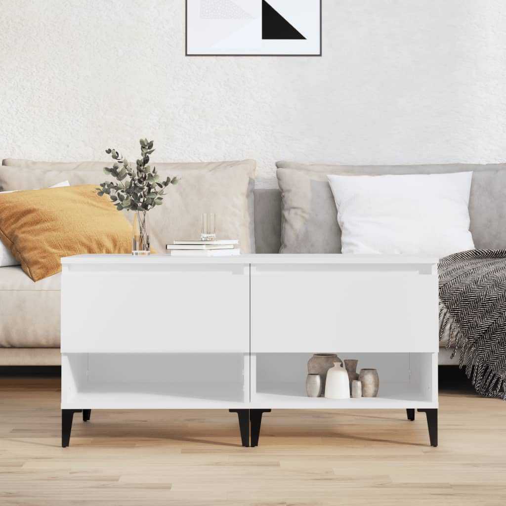 Side Tables 2 pcs White 50x46x50 cm Engineered Wood - Newstart Furniture