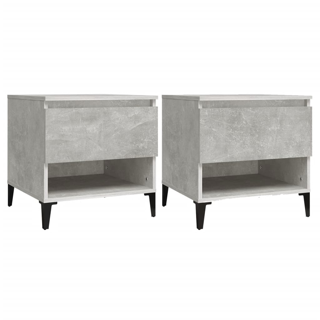Side Tables 2 pcs Concrete Grey 50x46x50 cm Engineered Wood - Newstart Furniture