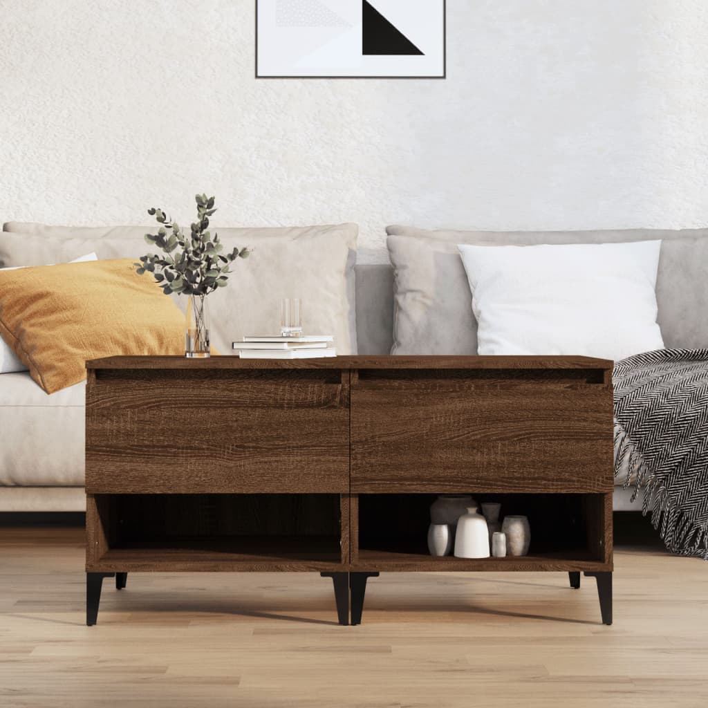 Side Tables 2 pcs Brown Oak 50x46x50 cm Engineered Wood - Newstart Furniture