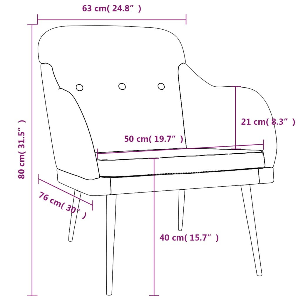 Armchair Dark Grey 63x76x80 cm Fabric - Newstart Furniture