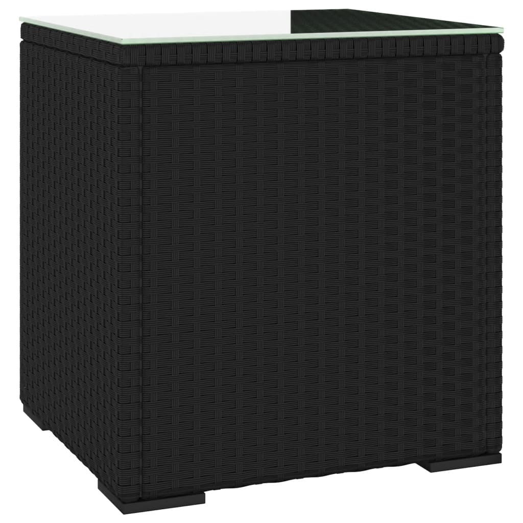 Side Table Black 40x37x40.5 cm Poly Rattan - Newstart Furniture