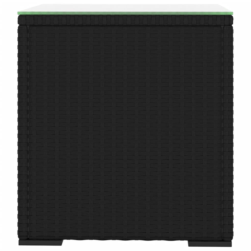 Side Table Black 40x37x40.5 cm Poly Rattan - Newstart Furniture