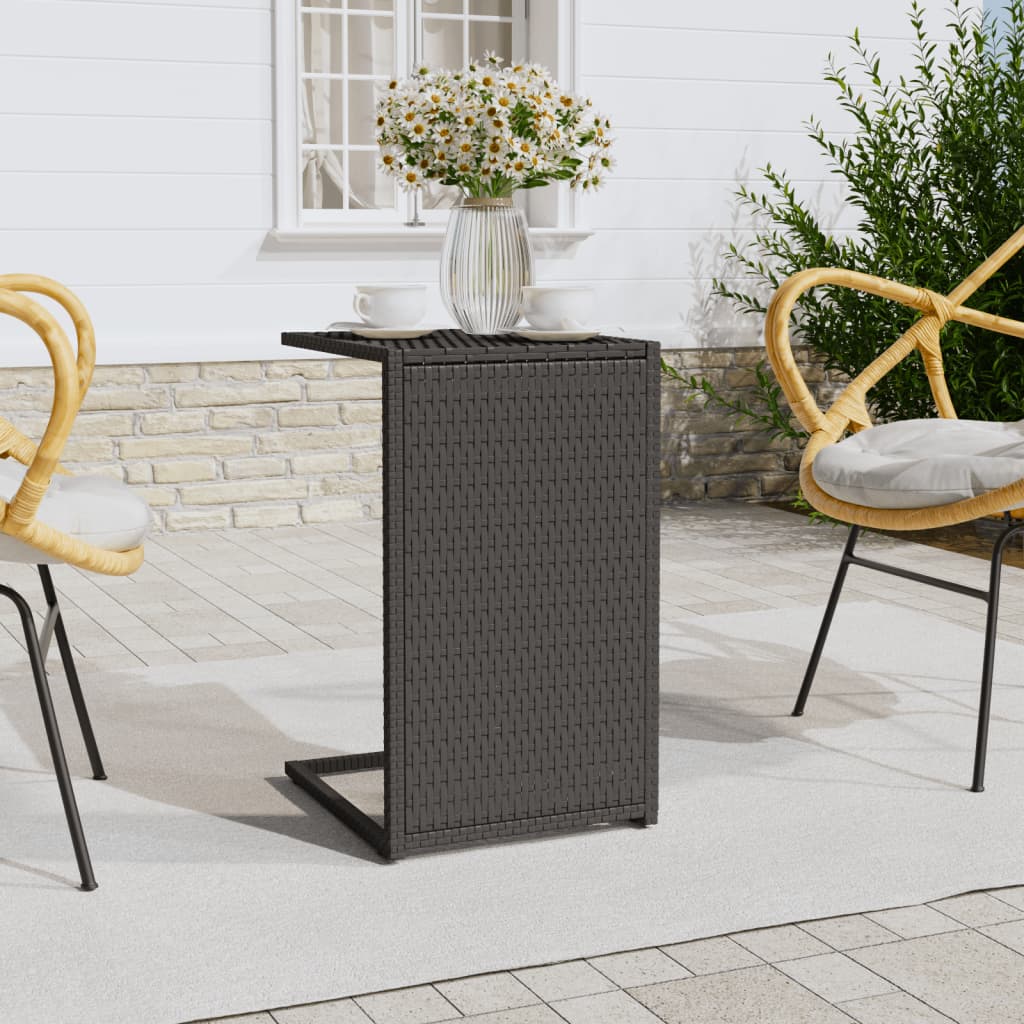 C Table Black 40x35x60 cm Poly Rattan - Newstart Furniture