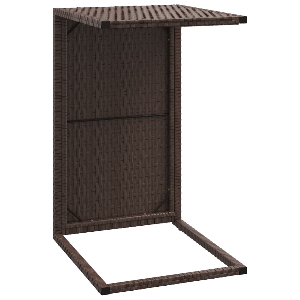 C Table Brown 40x35x60 cm Poly Rattan - Newstart Furniture