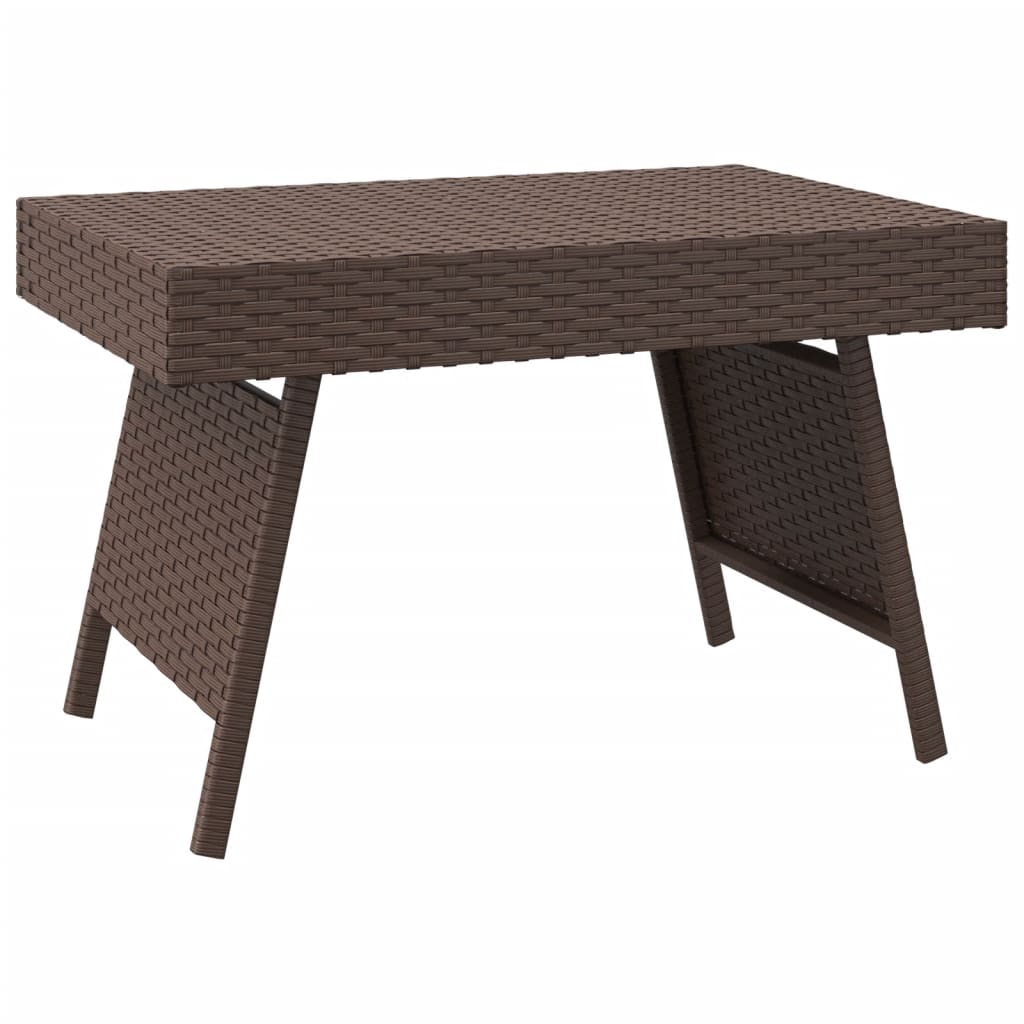 Foldable Side Table Brown 60x40x38 cm Poly Rattan - Newstart Furniture