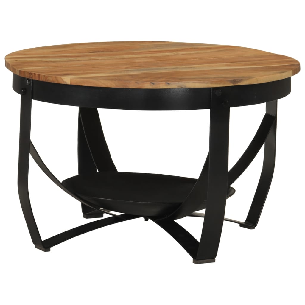 Coffee Table Ø 68x43 cm Solid Wood Acacia and Iron - Newstart Furniture
