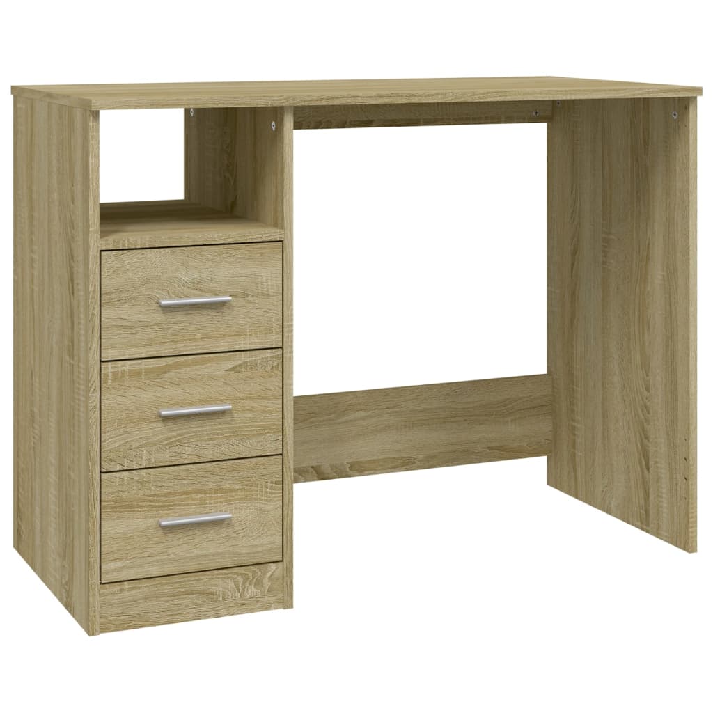 Desk with Drawers Sonoma Oak 102x50x76 cm Engineered Wood - Newstart Furniture