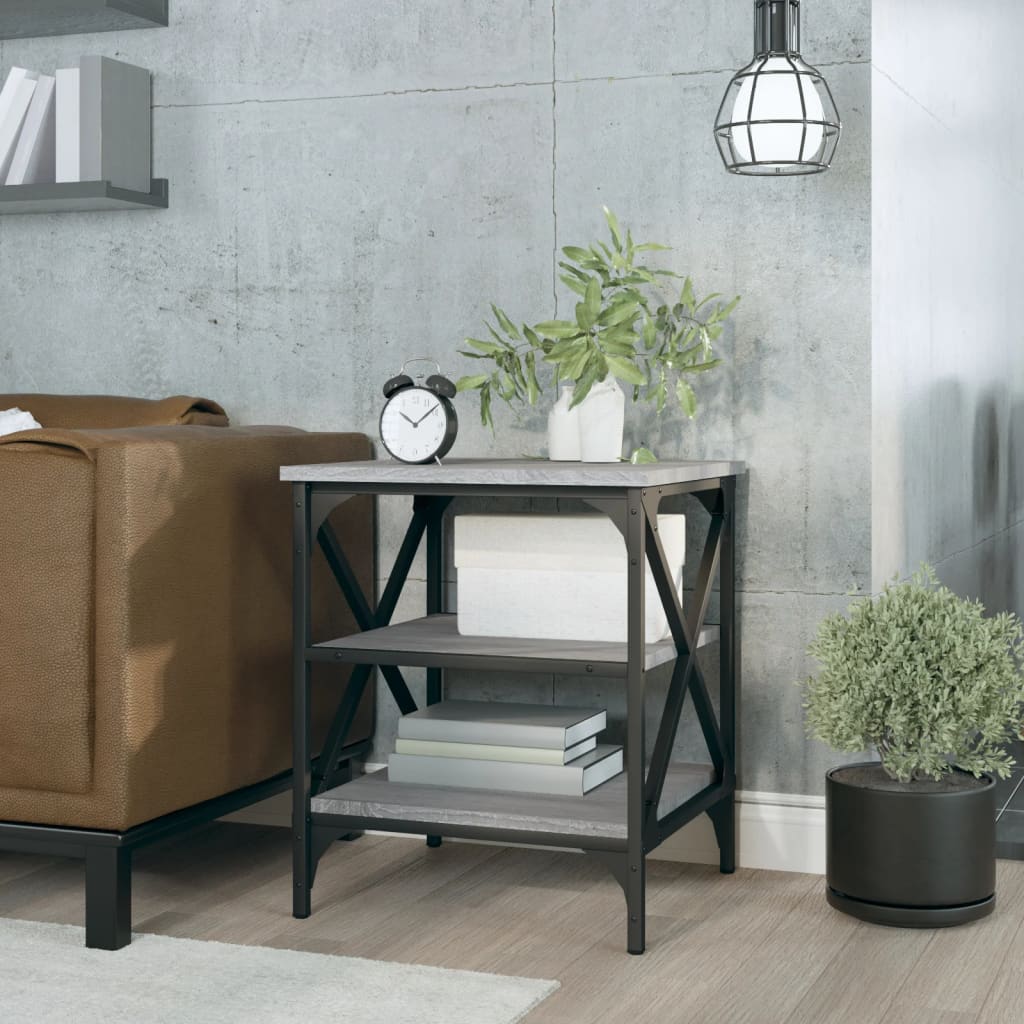 Side Table Grey Sonoma 40x42x50 cm Engineered Wood - Newstart Furniture