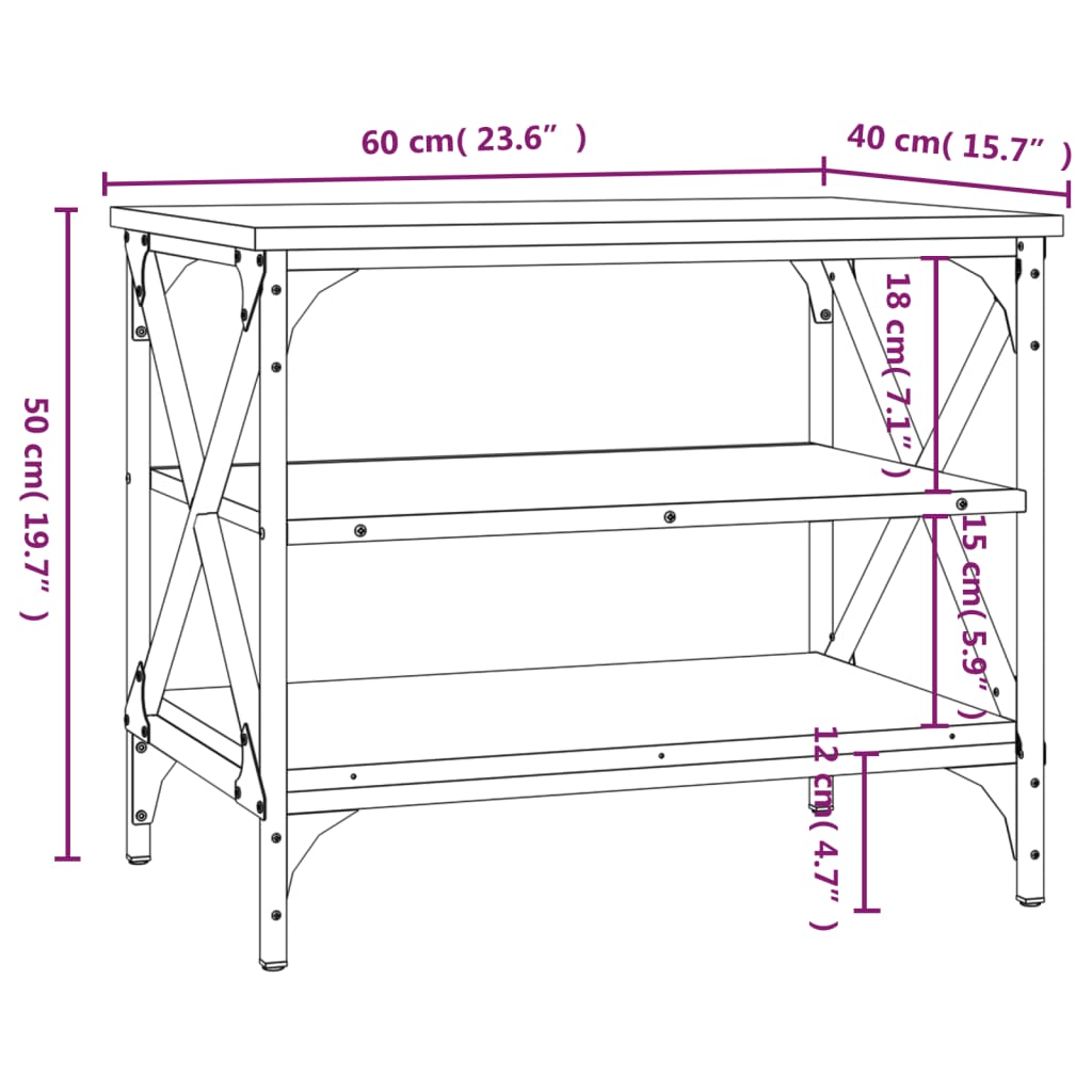 TV Cabinet Grey Sonoma 60x40x50 cm Engineered Wood - Newstart Furniture