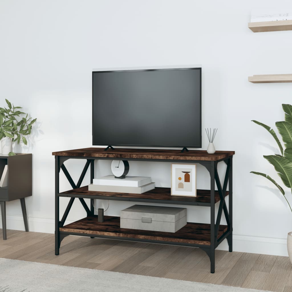 TV Cabinet Smoked Oak 80x40x50 cm Engineered Wood - Newstart Furniture