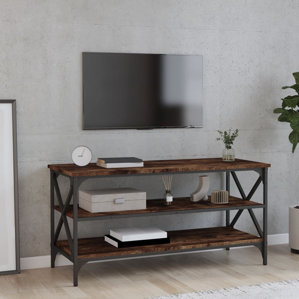 TV Cabinet Smoked Oak 100x40x50 cm Engineered Wood - Newstart Furniture