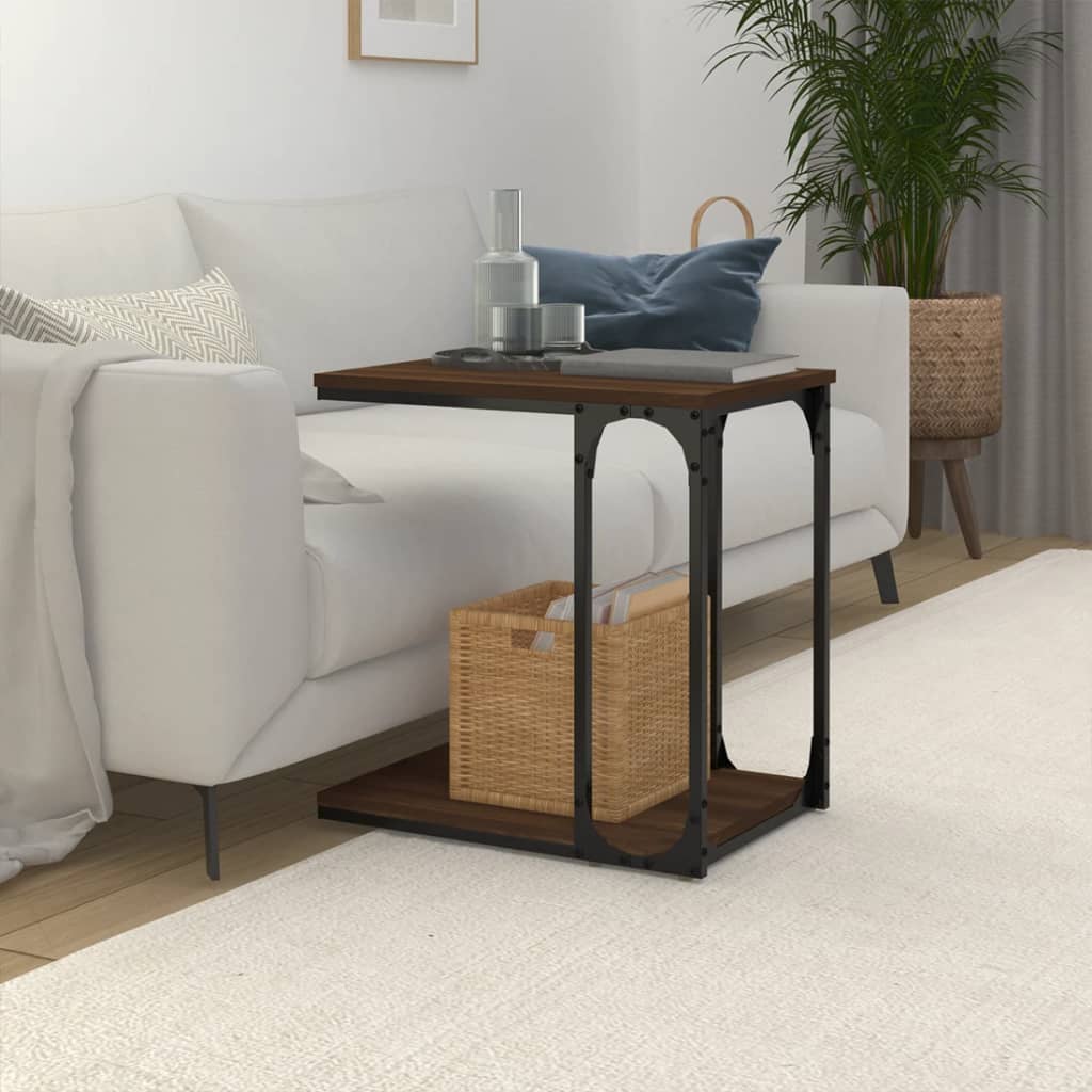 Side Table Brown Oak 50x35x52 cm Engineered Wood - Newstart Furniture