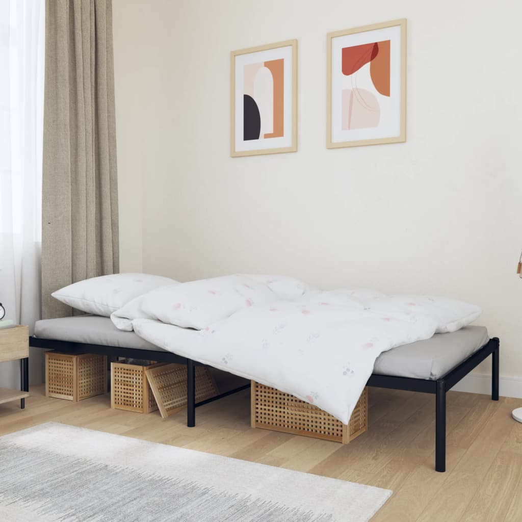 Metal Bed Frame Black 107x203 cm - Newstart Furniture