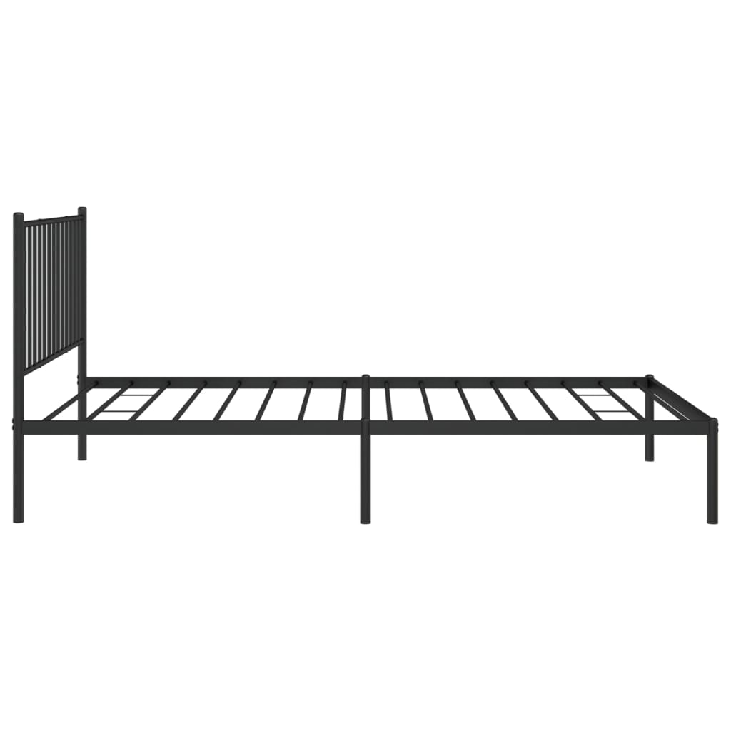 Metal Bed Frame with Headboard Black 107x203 cm - Newstart Furniture