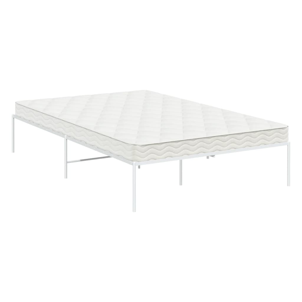 Metal Bed Frame White 137x187 cm Double - Newstart Furniture