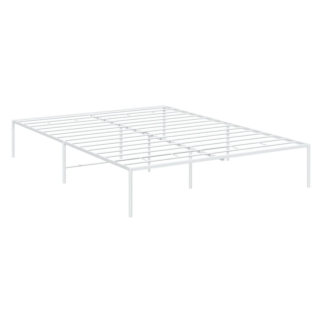 Metal Bed Frame White 153x203 cm Queen - Newstart Furniture