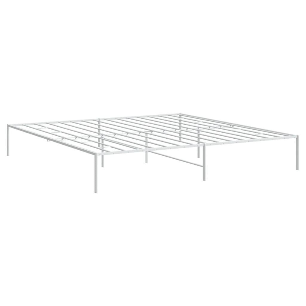 Metal Bed Frame White 183x203 cm King - Newstart Furniture