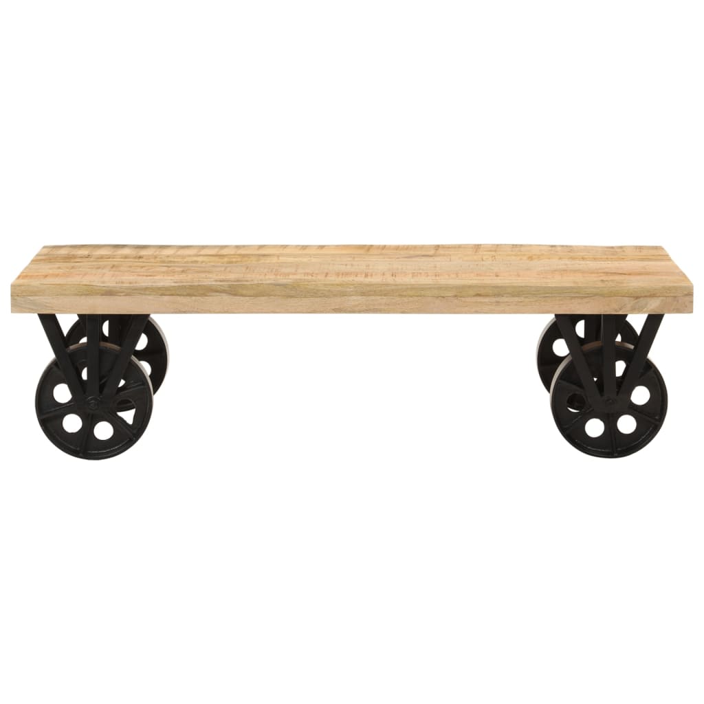 Coffee Table with Wheels 110x55x29.5 cm Solid Wood Mango - Newstart Furniture