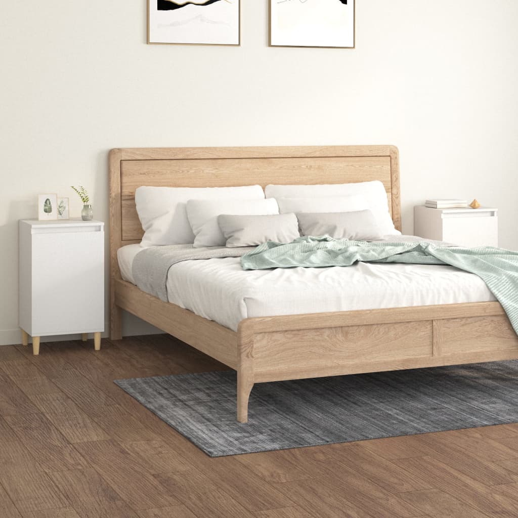 Bedside Cabinets 2 pcs White 40x35x70 cm Engineered Wood - Newstart Furniture