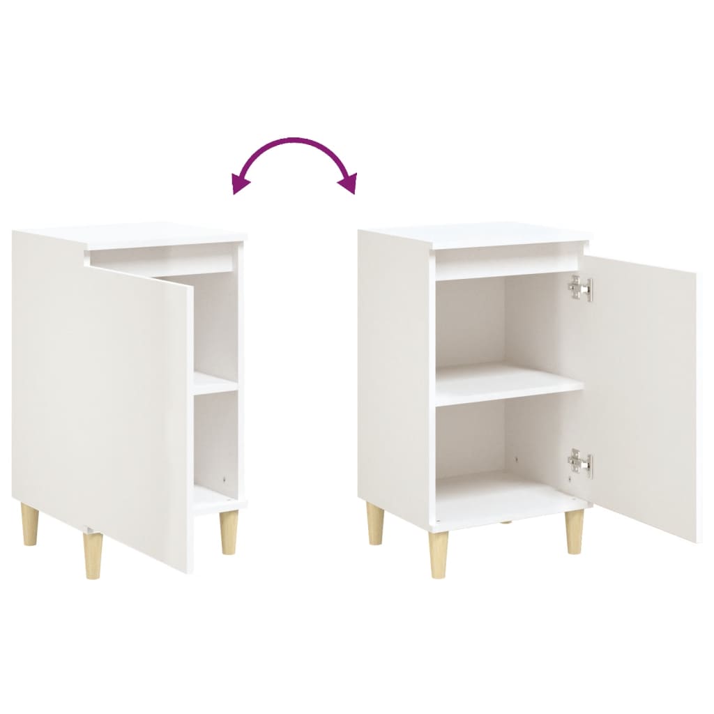 Bedside Cabinet High Gloss White 40x35x70 cm Engineered Wood - Newstart Furniture