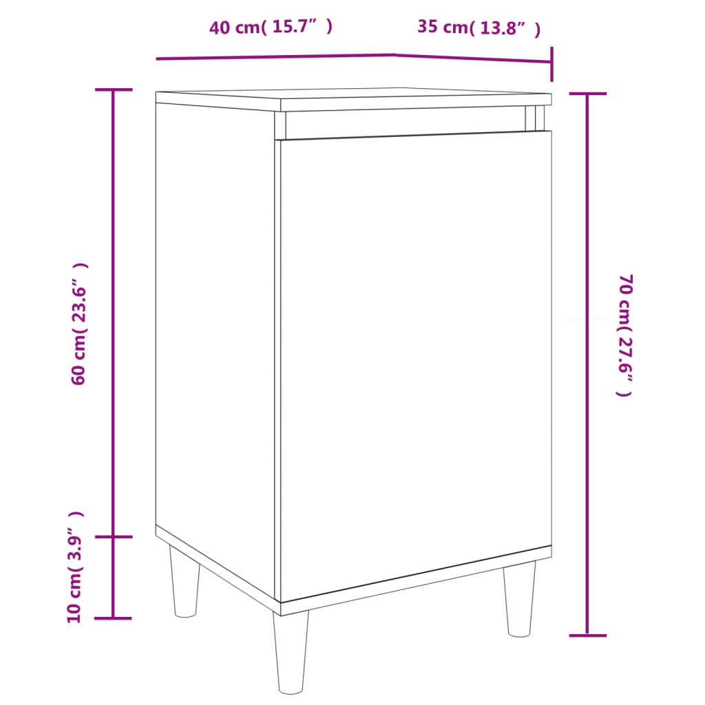 Bedside Cabinet Smoked Oak 40x35x70 cm Engineered Wood - Newstart Furniture