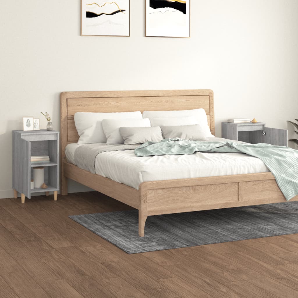 Bedside Cabinets 2 pcs Grey Sonoma 40x35x70 cm Engineered Wood - Newstart Furniture