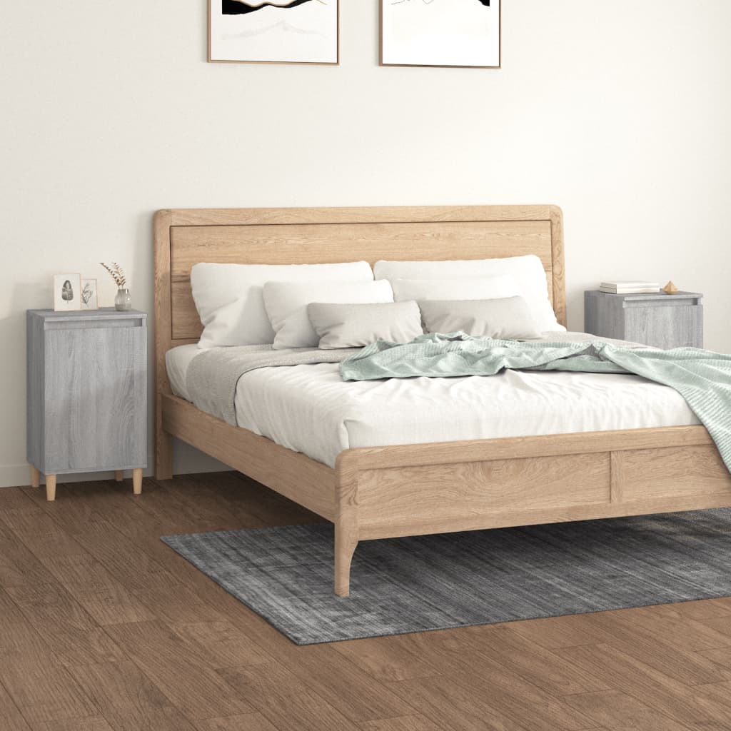Bedside Cabinets 2 pcs Grey Sonoma 40x35x70 cm Engineered Wood - Newstart Furniture