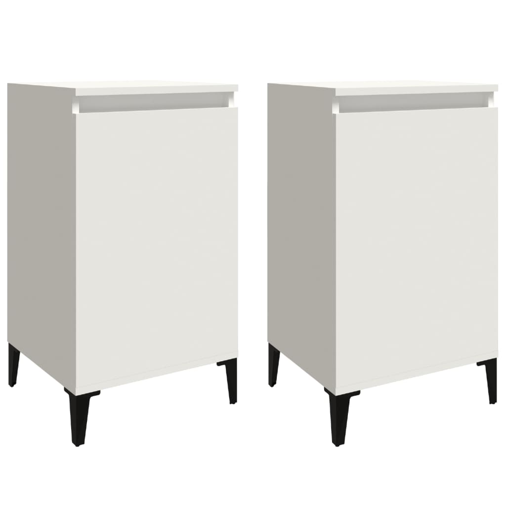 Bedside Cabinets 2 pcs White 40x35x70 cm Engineered Wood - Newstart Furniture