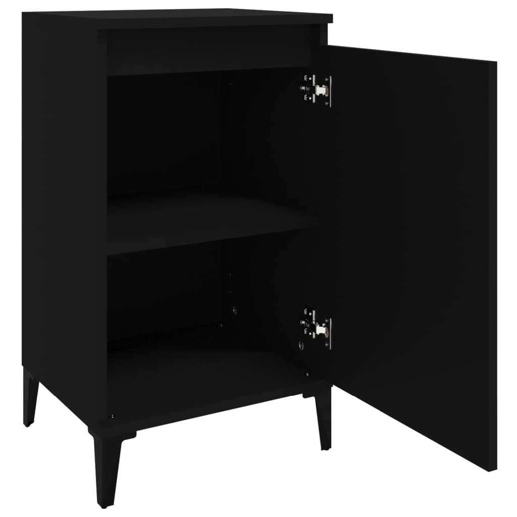 Bedside Cabinet Black 40x35x70 cm Engineered Wood - Newstart Furniture