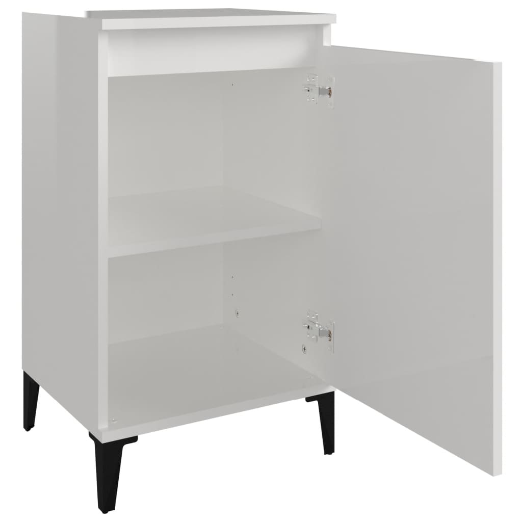 Bedside Cabinets 2 pcs High Gloss White 40x35x70cm Engineered Wood - Newstart Furniture